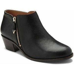 Vionic Joy Jolene Leather Ankle Boots Black 8 Wide EUC